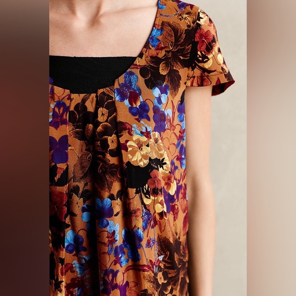 Anthro Maeve 100% Silk Pintura Watercolor Shift M - Picture 5 of 8